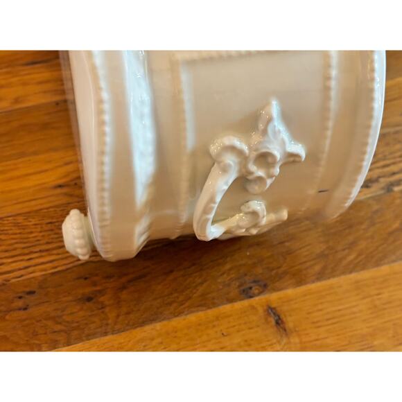 1950’s White Porcelain Cache Pot, Tray  from Alcora with Rams Decoration Rare - Picture 16 of 16